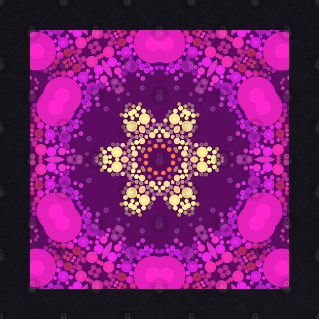 Dot Mandala Flower Pink and Yelloe by WormholeOrbital